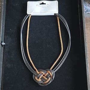 Black and Gold Knot Necklace
